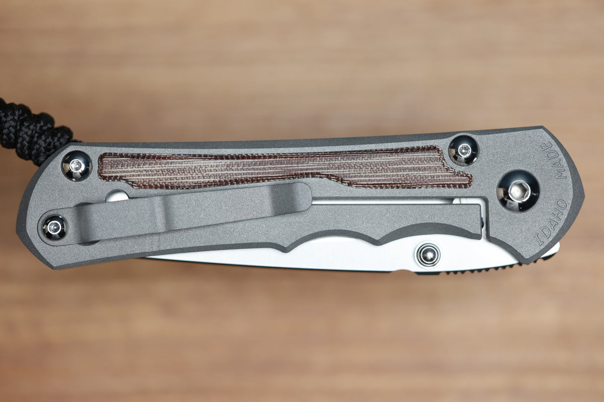 CHRIS REEVE LARGE INKOSI TANTO NATURAL CANVAS MICARTA INLAY MAGNACUT BLADE (PREOWNED)