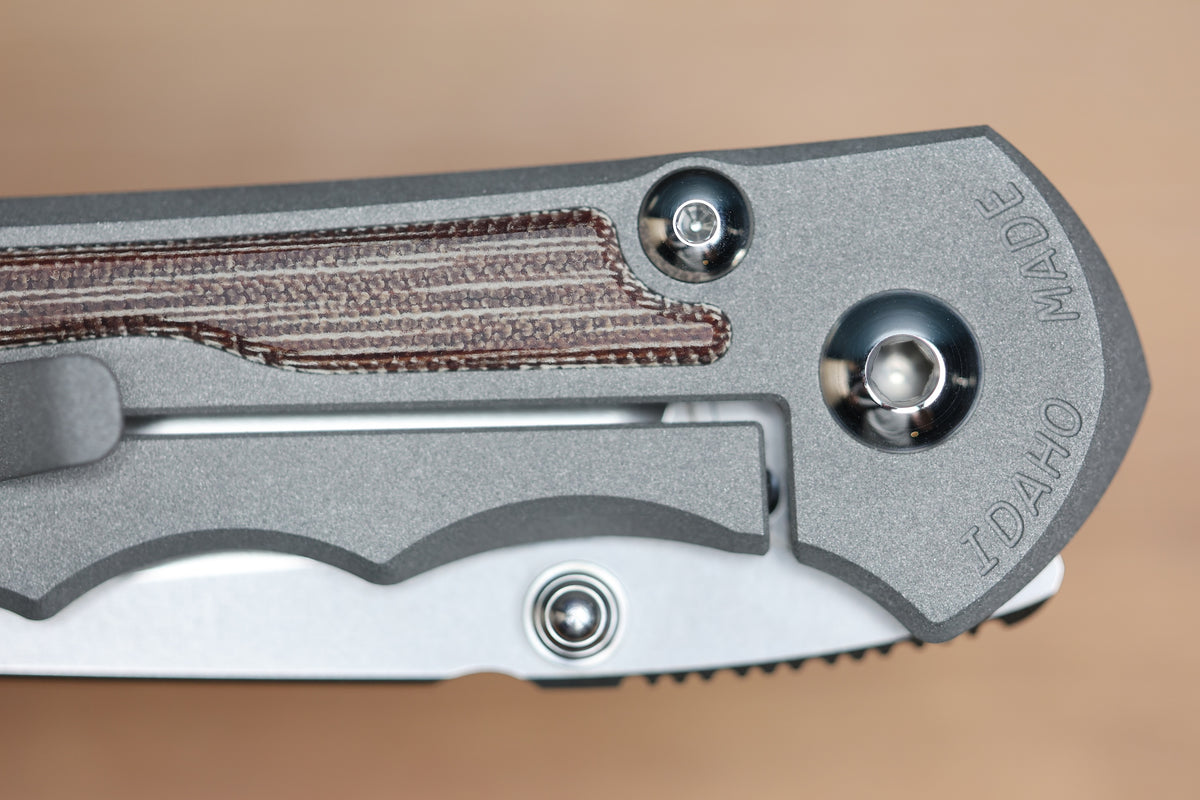 CHRIS REEVE LARGE INKOSI TANTO NATURAL CANVAS MICARTA INLAY MAGNACUT BLADE (PREOWNED)