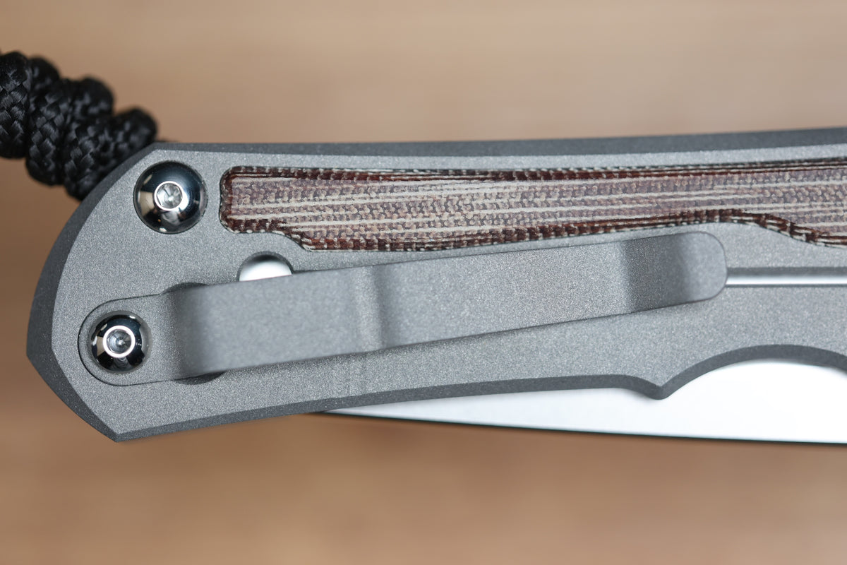 CHRIS REEVE LARGE INKOSI TANTO NATURAL CANVAS MICARTA INLAY MAGNACUT BLADE (PREOWNED)