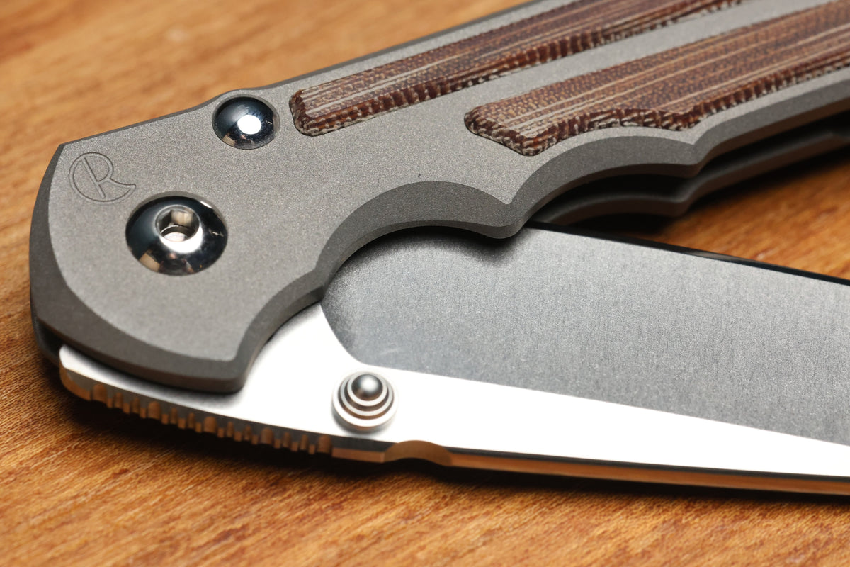 CHRIS REEVE LARGE INKOSI TANTO NATURAL CANVAS MICARTA INLAY MAGNACUT BLADE (PREOWNED)