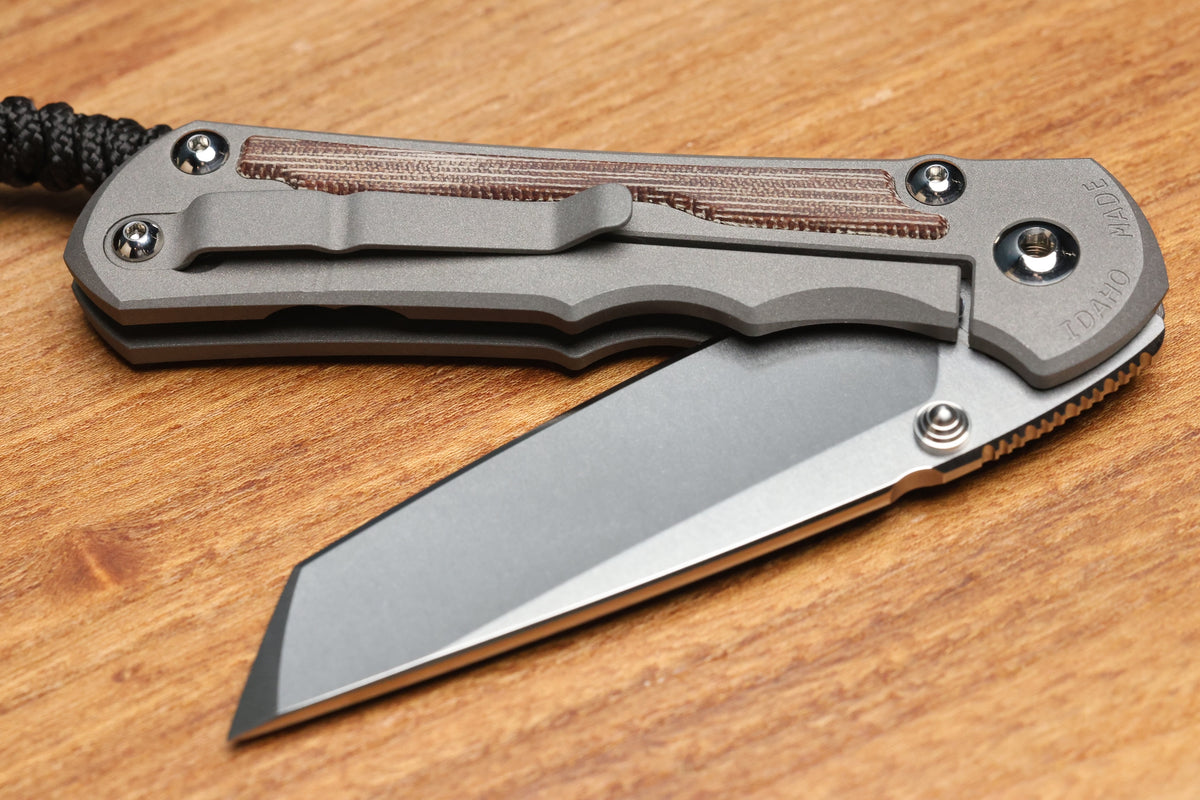 CHRIS REEVE LARGE INKOSI TANTO NATURAL CANVAS MICARTA INLAY MAGNACUT BLADE (PREOWNED)