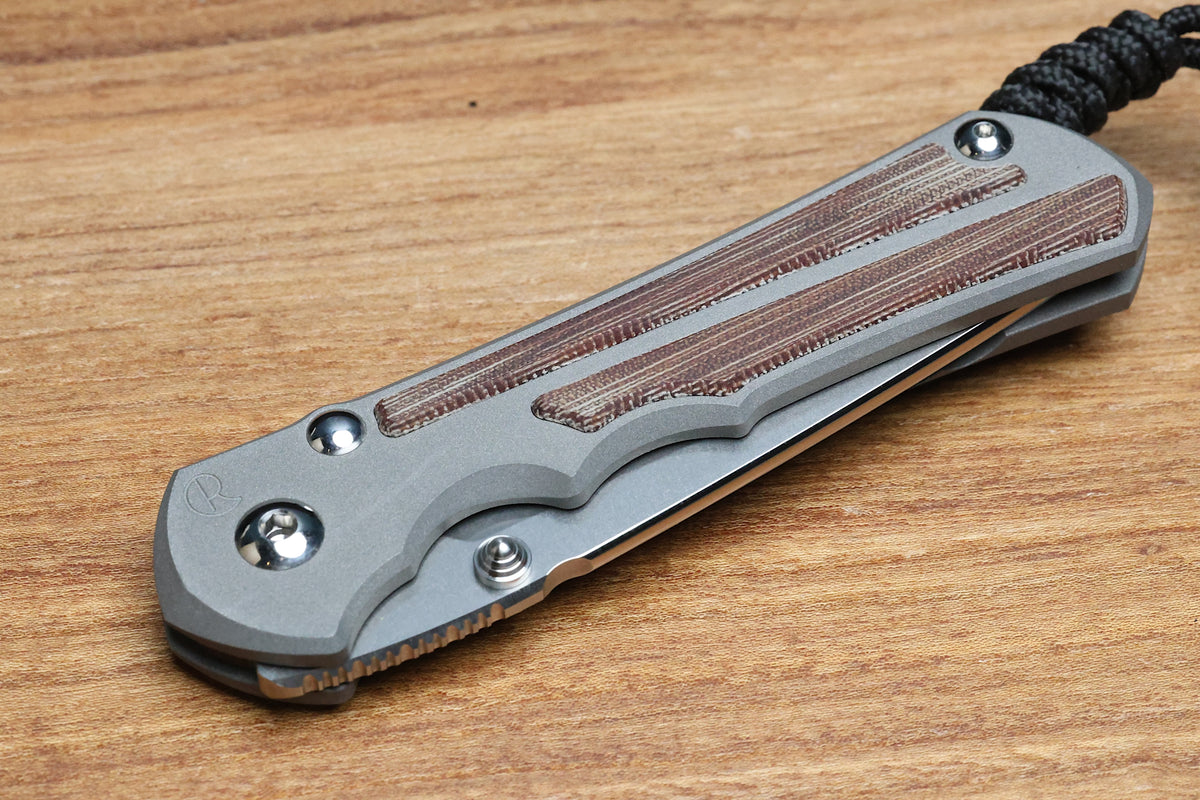 CHRIS REEVE LARGE INKOSI TANTO NATURAL CANVAS MICARTA INLAY MAGNACUT BLADE (PREOWNED)