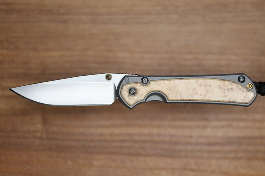 CHRIS REEVE SMALL SEBENZA BOX ELDER DROP POINT MAGNACUT BLADE (PREOWNED)