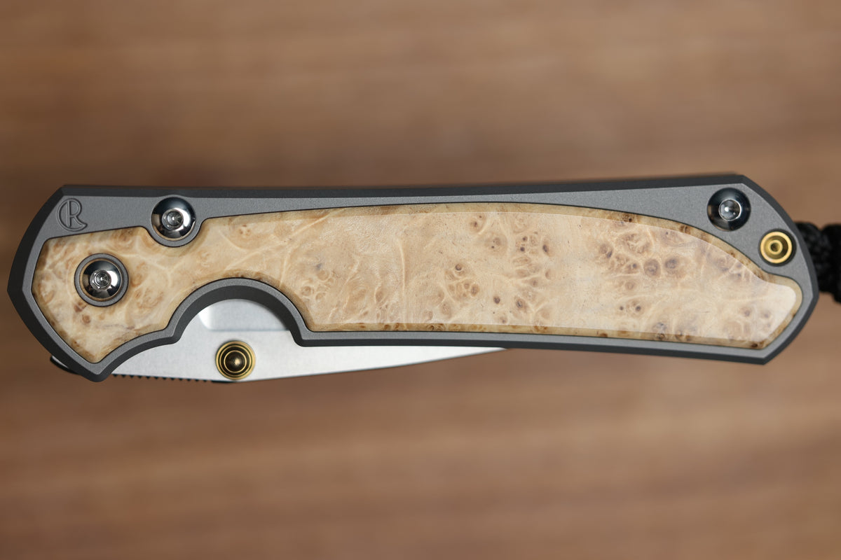 CHRIS REEVE SMALL SEBENZA BOX ELDER DROP POINT MAGNACUT BLADE (PREOWNED)