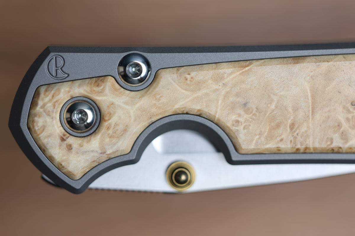 CHRIS REEVE SMALL SEBENZA BOX ELDER DROP POINT MAGNACUT BLADE (PREOWNED)