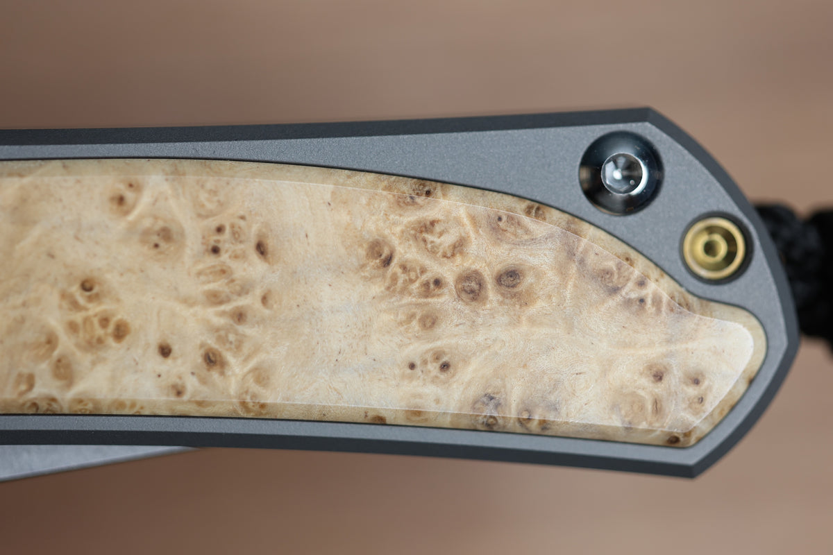 CHRIS REEVE SMALL SEBENZA BOX ELDER DROP POINT MAGNACUT BLADE (PREOWNED)