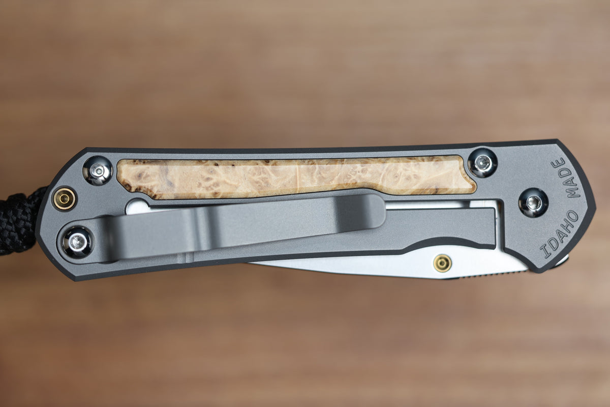 CHRIS REEVE SMALL SEBENZA BOX ELDER DROP POINT MAGNACUT BLADE (PREOWNED)