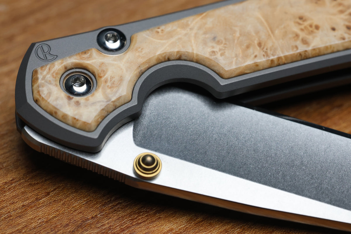 CHRIS REEVE SMALL SEBENZA BOX ELDER DROP POINT MAGNACUT BLADE (PREOWNED)