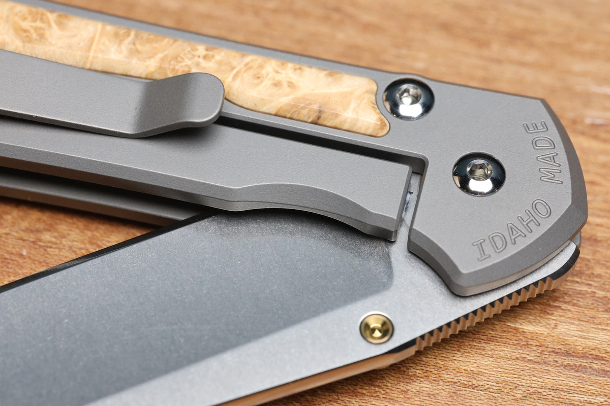 CHRIS REEVE SMALL SEBENZA BOX ELDER DROP POINT MAGNACUT BLADE (PREOWNED)
