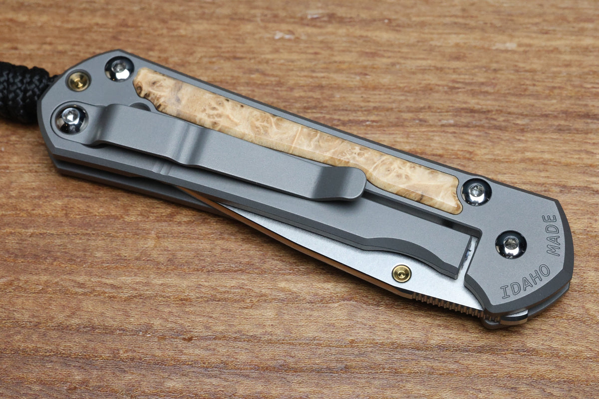 CHRIS REEVE SMALL SEBENZA BOX ELDER DROP POINT MAGNACUT BLADE (PREOWNED)