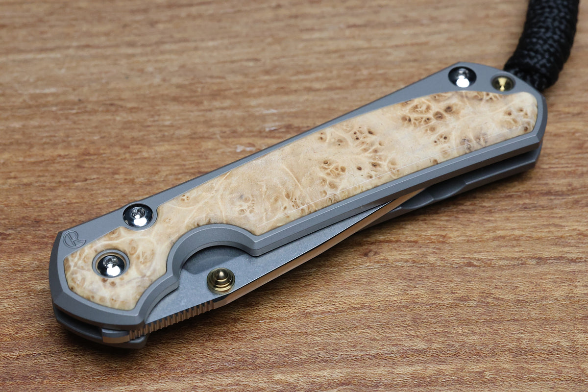 CHRIS REEVE SMALL SEBENZA BOX ELDER DROP POINT MAGNACUT BLADE (PREOWNED)