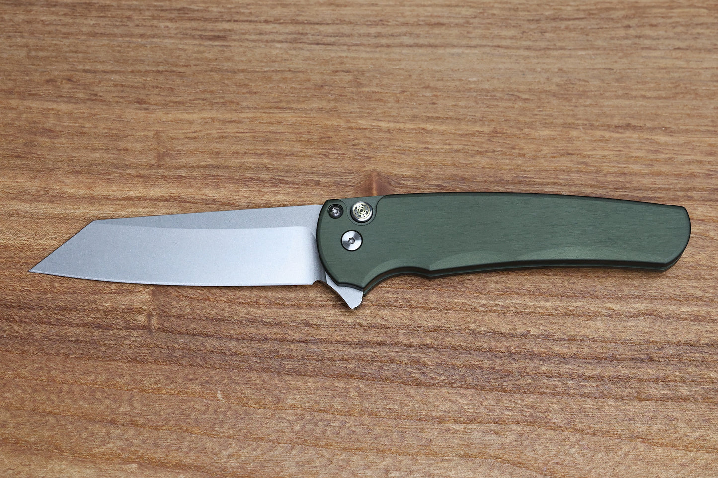 PRO-TECH MALIBU BUTTON LOCK FLIPPER REVERSE TANTO GREEN HANDLE STONEWASH MAGNACUT BLADE 2024 CCKS FALL 5401-GREEN