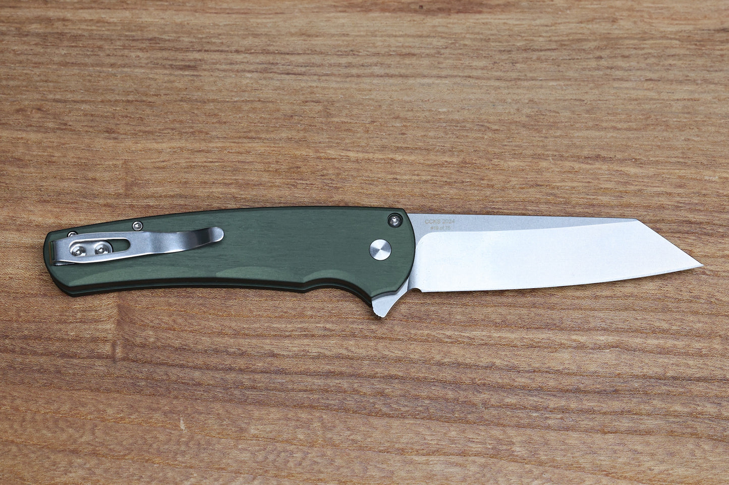 PRO-TECH MALIBU BUTTON LOCK FLIPPER REVERSE TANTO GREEN HANDLE STONEWASH MAGNACUT BLADE 2024 CCKS FALL 5401-GREEN