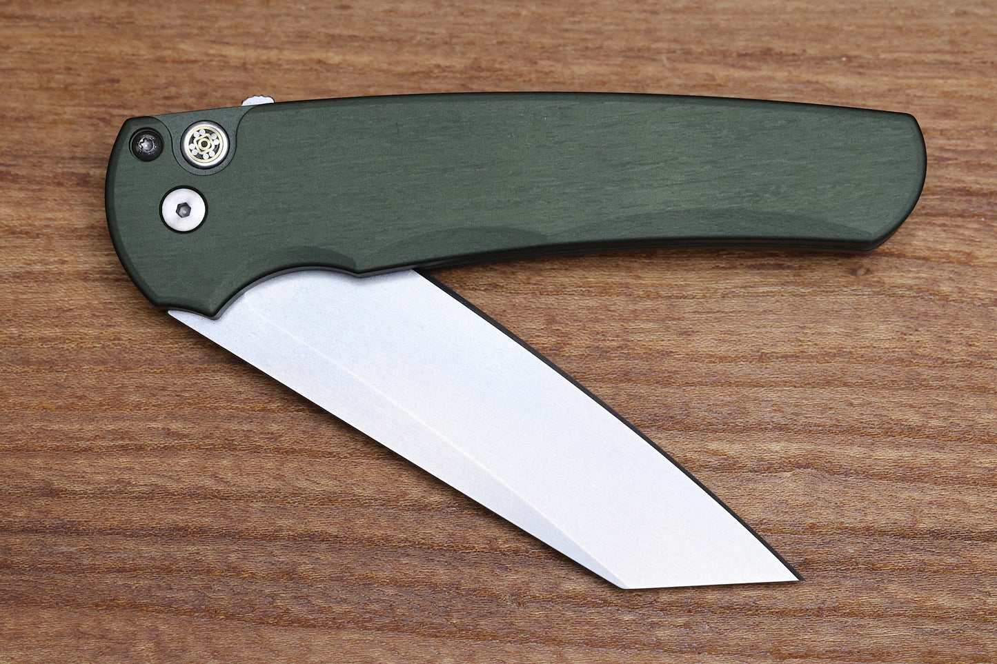 PRO-TECH MALIBU BUTTON LOCK FLIPPER REVERSE TANTO GREEN HANDLE STONEWASH MAGNACUT BLADE 2024 CCKS FALL 5401-GREEN