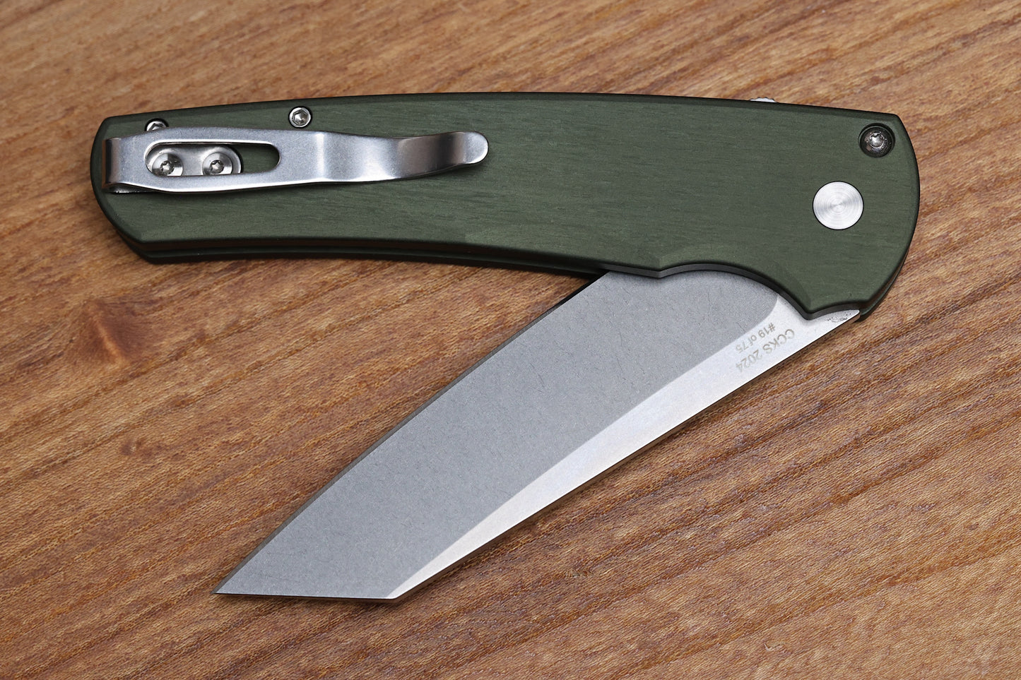 PRO-TECH MALIBU BUTTON LOCK FLIPPER REVERSE TANTO GREEN HANDLE STONEWASH MAGNACUT BLADE 2024 CCKS FALL 5401-GREEN