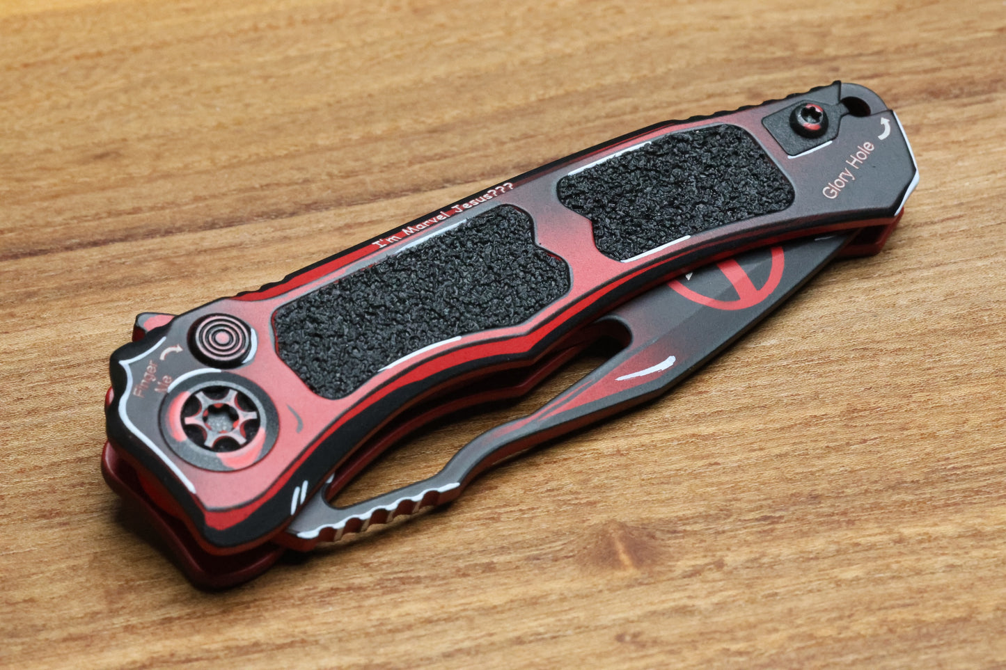 HERETIC WRAITH MANUAL V4 CLIP POINT DEADPOOL CEL SHADING H001-CS-DP