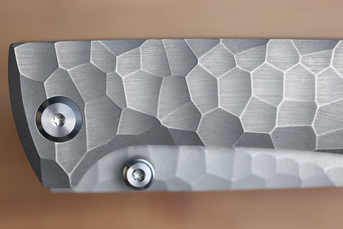 CHAVES KNIVES RCK9 FULL ROCKED TITANIUM STONEWASH 3.25" DROP POINT M390