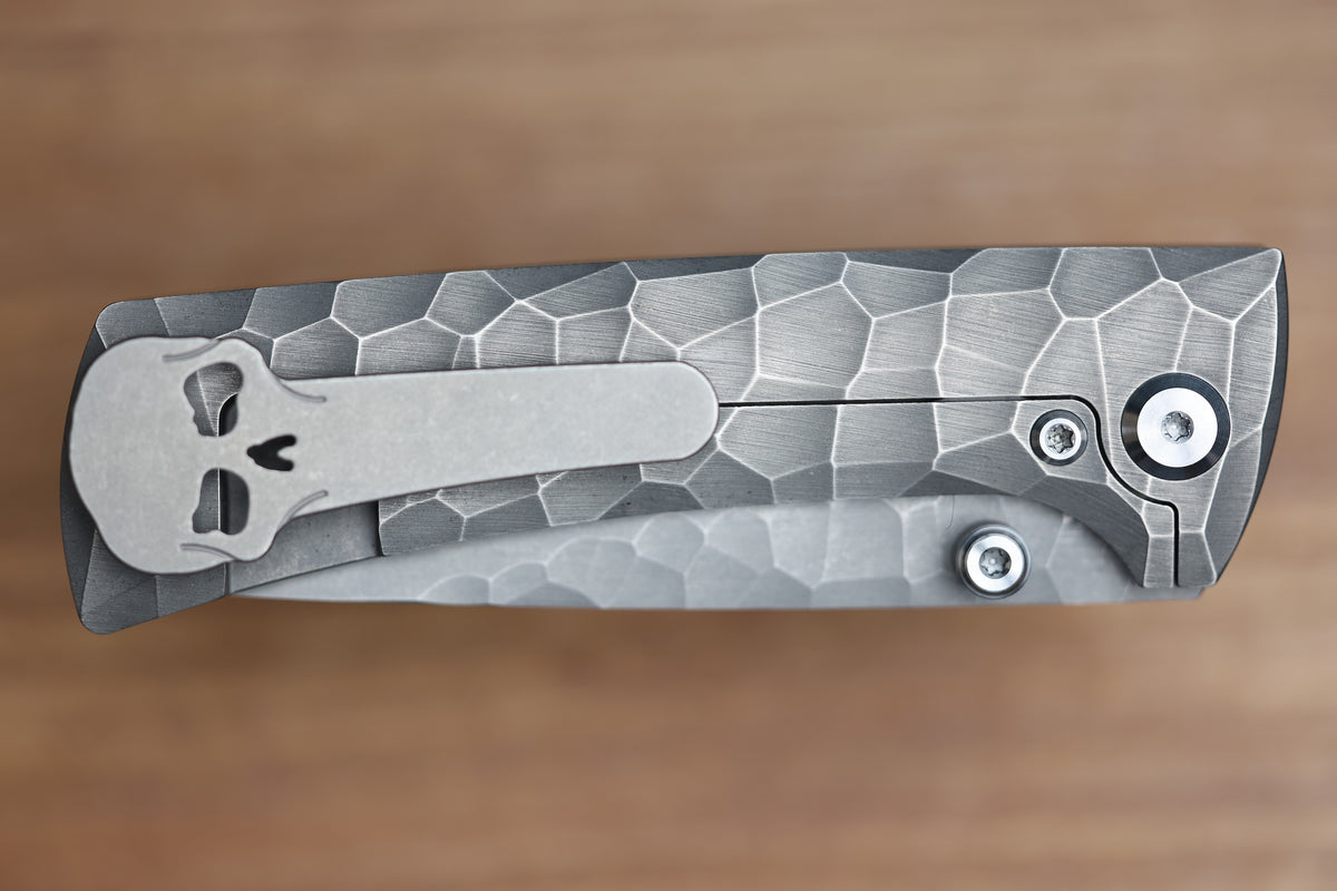CHAVES KNIVES RCK9 FULL ROCKED TITANIUM STONEWASH 3.25" DROP POINT M390