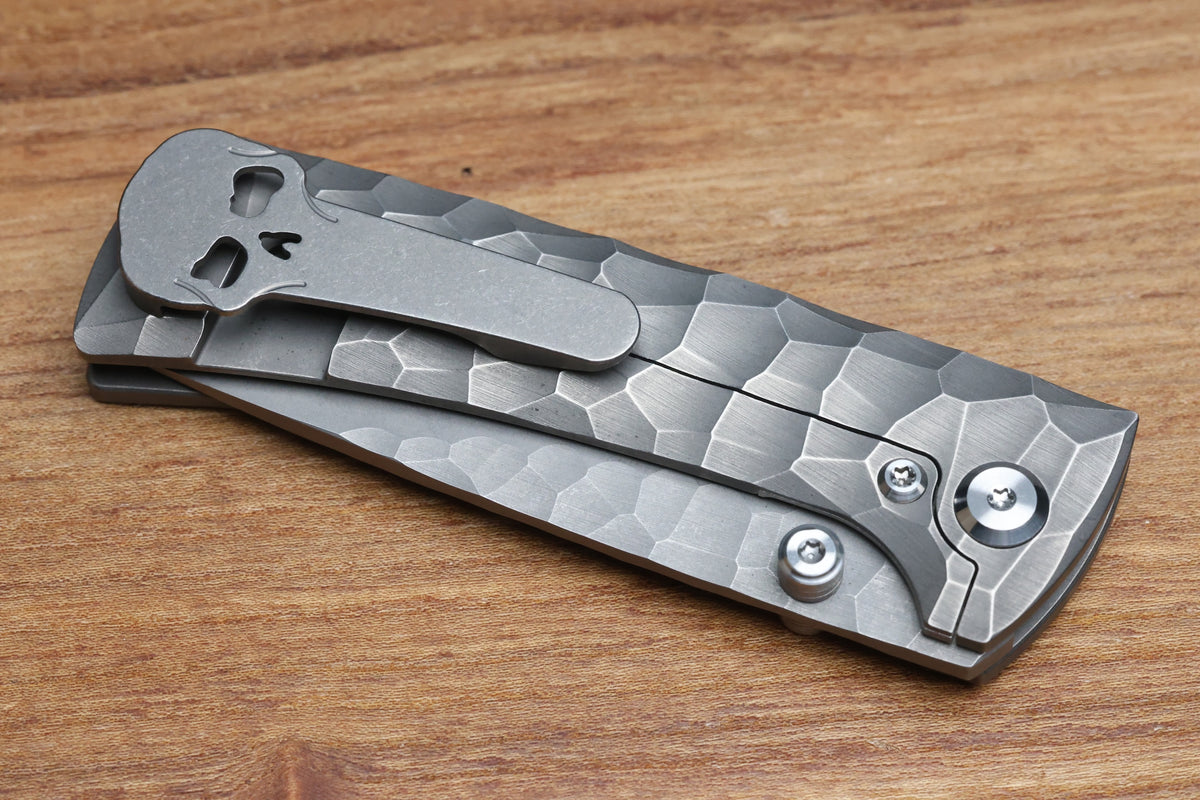 CHAVES KNIVES RCK9 FULL ROCKED TITANIUM STONEWASH 3.25" DROP POINT M390