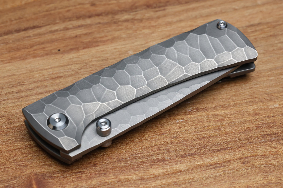 CHAVES KNIVES RCK9 FULL ROCKED TITANIUM STONEWASH 3.25" DROP POINT M390