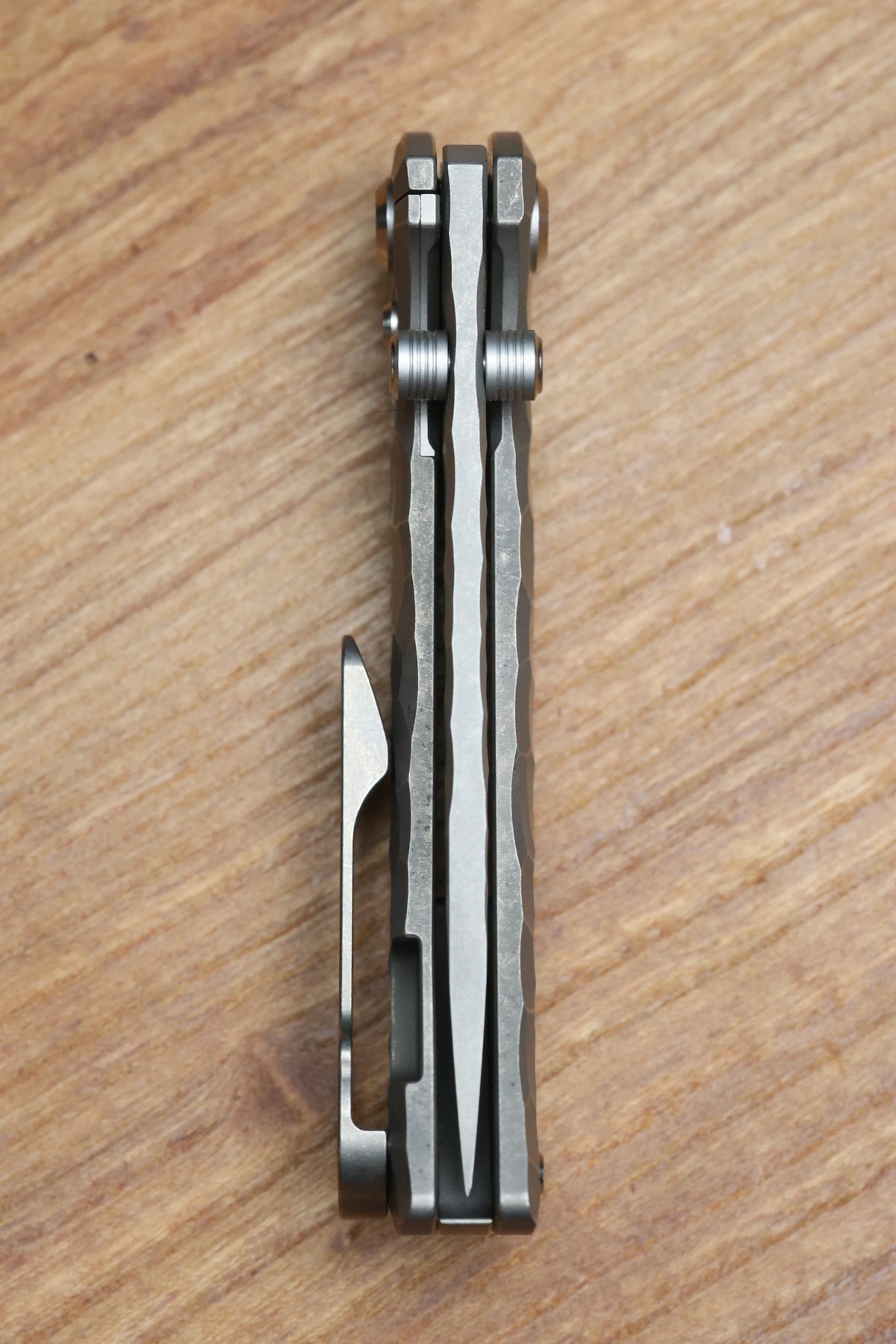CHAVES KNIVES RCK9 FULL ROCKED TITANIUM STONEWASH 3.25" DROP POINT M390