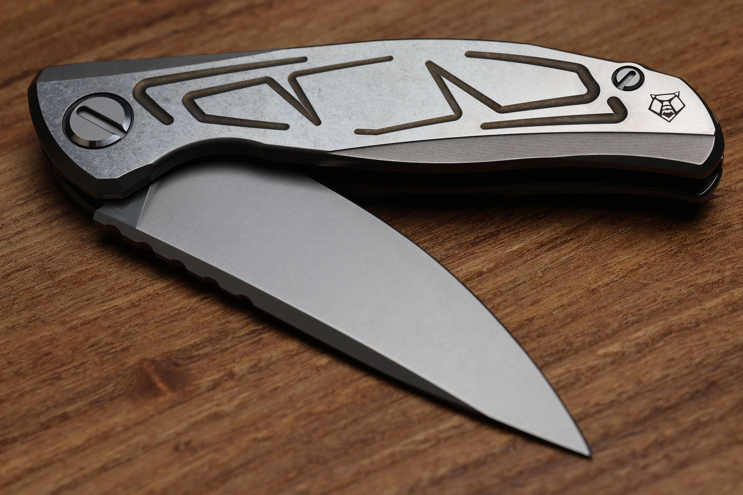 SHIROGOROV F95 BRACES - S90V BLADE - TITANIUM HANDLE - BRONZE ACCENTS - WASHERS