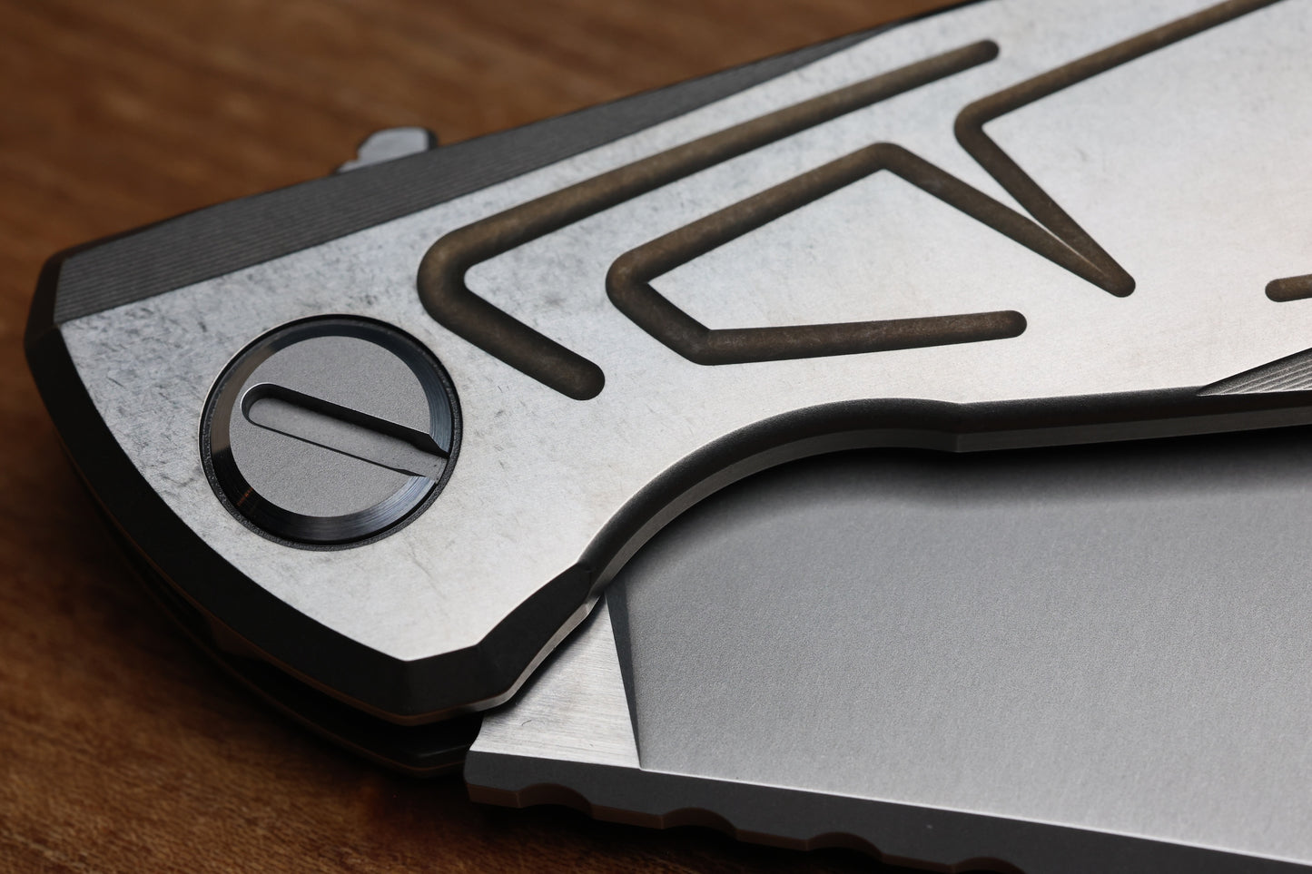 SHIROGOROV F95 BRACES - S90V BLADE - TITANIUM HANDLE - BRONZE ACCENTS - WASHERS