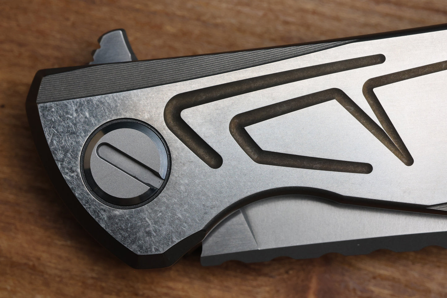 SHIROGOROV F95 BRACES - S90V BLADE - TITANIUM HANDLE - BRONZE ACCENTS - WASHERS