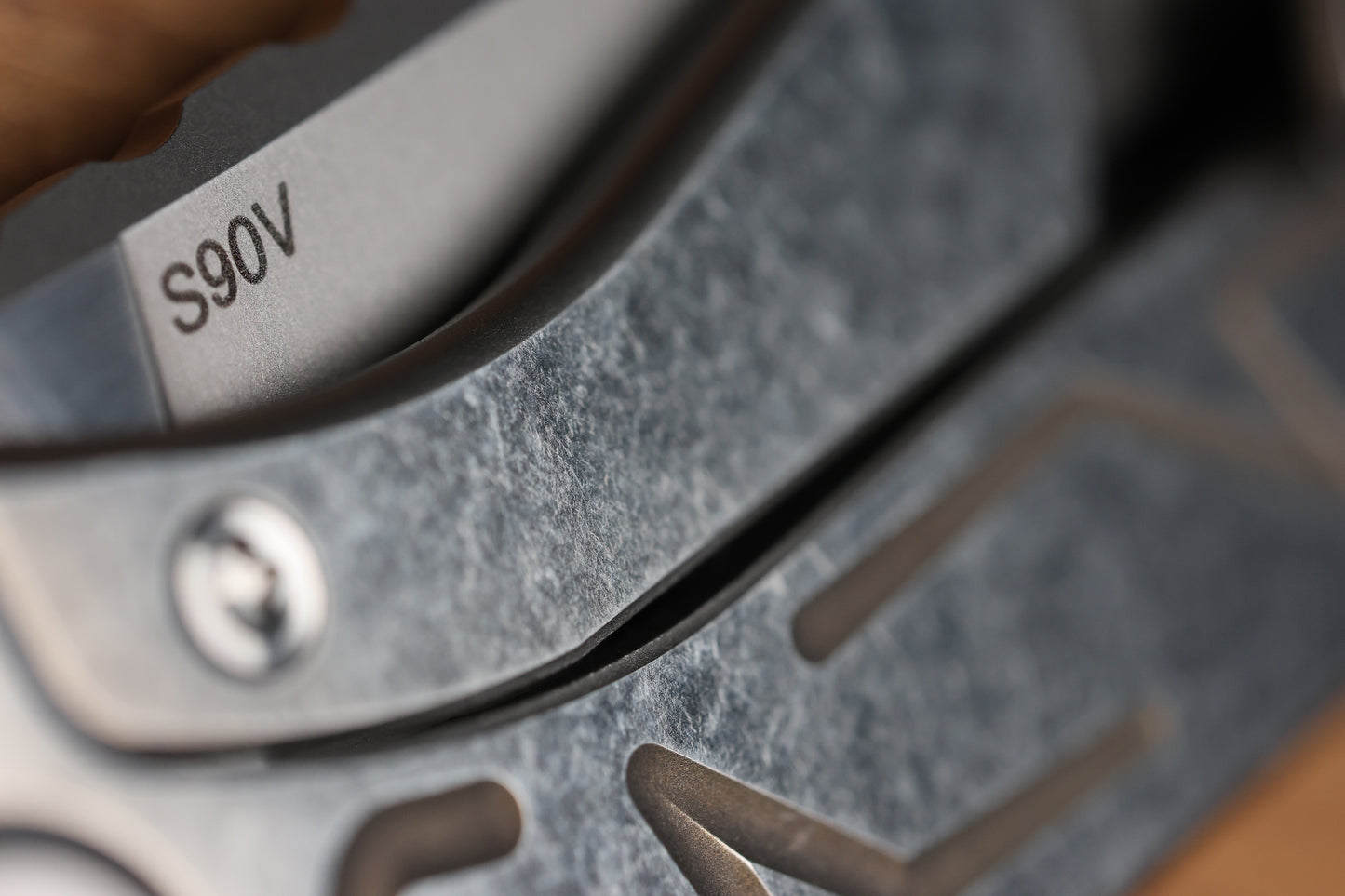 SHIROGOROV F95 BRACES - S90V BLADE - TITANIUM HANDLE - BRONZE ACCENTS - WASHERS