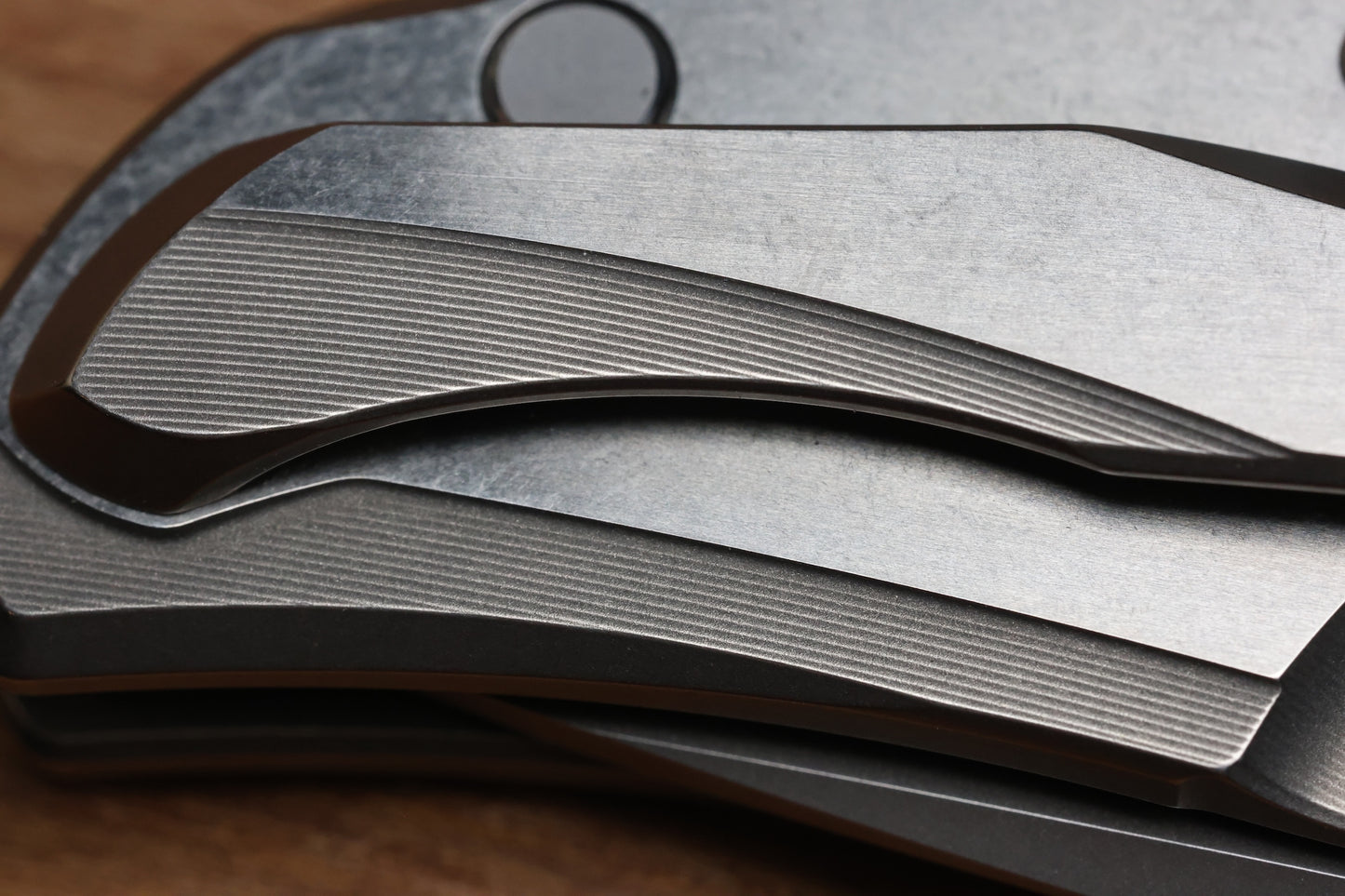 SHIROGOROV F95 BRACES - S90V BLADE - TITANIUM HANDLE - BRONZE ACCENTS - WASHERS