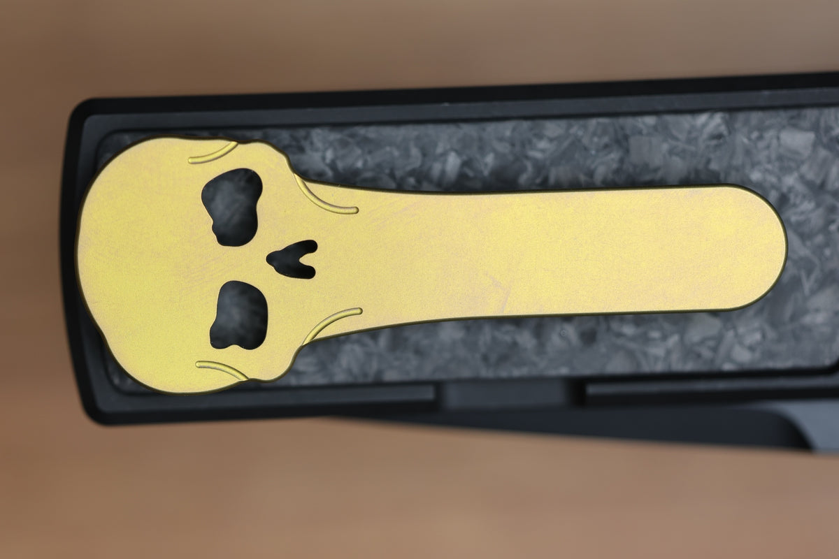 CHAVES KNIVES NTAK 229 BLACK PVD TITANIUM SHREDDED CARBON FIBER INLAY 3.56" DROP POINT BLACK PVD 50 SERIES