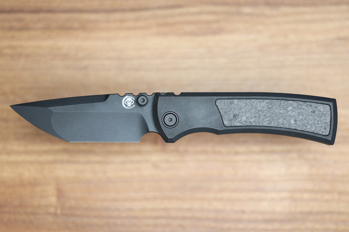 CHAVES REDENCION STREET BLACK PVD TITANIUM SHREDDED CARBON FIBER MAGNETIC INLAY 3.25" M390 TANTO BLACK PVD 50 SERIES