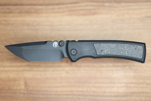 CHAVES REDENCION STREET BLACK PVD TITANIUM SHREDDED CARBON FIBER MAGNETIC INLAY 3.25" M390 TANTO BLACK PVD 50 SERIES