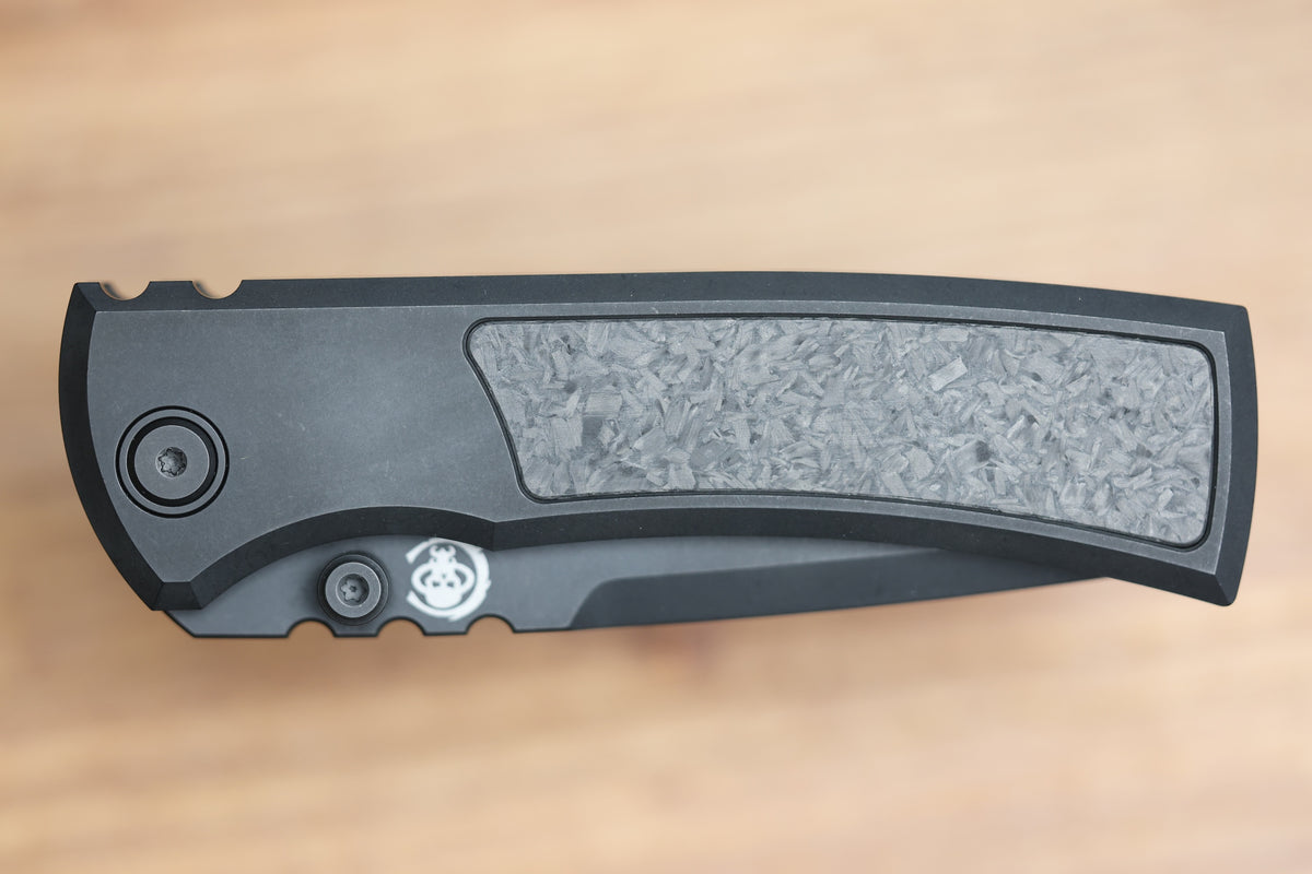 CHAVES REDENCION STREET BLACK PVD TITANIUM SHREDDED CARBON FIBER MAGNETIC INLAY 3.25" M390 TANTO BLACK PVD 50 SERIES