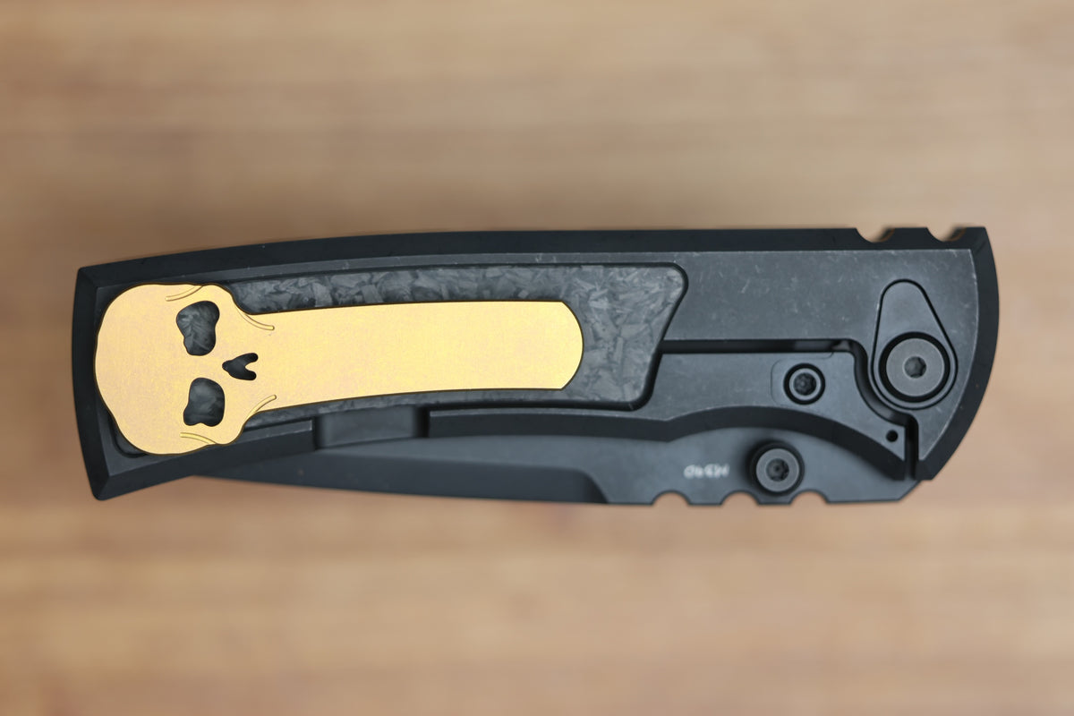 CHAVES REDENCION STREET BLACK PVD TITANIUM SHREDDED CARBON FIBER MAGNETIC INLAY 3.25" M390 TANTO BLACK PVD 50 SERIES