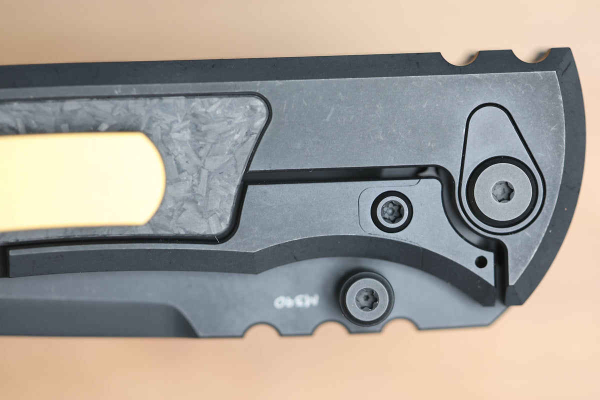CHAVES REDENCION STREET BLACK PVD TITANIUM SHREDDED CARBON FIBER MAGNETIC INLAY 3.25" M390 TANTO BLACK PVD 50 SERIES