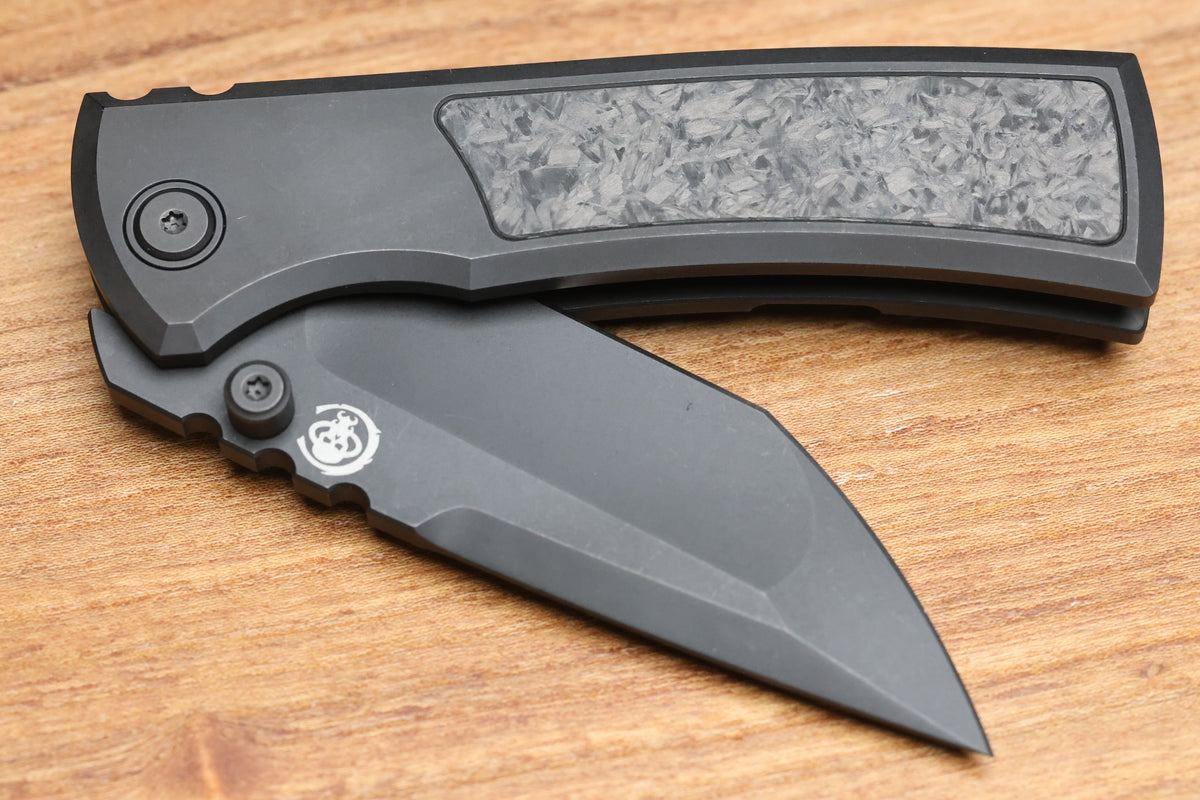 CHAVES REDENCION STREET BLACK PVD TITANIUM SHREDDED CARBON FIBER MAGNETIC INLAY 3.25" M390 TANTO BLACK PVD 50 SERIES