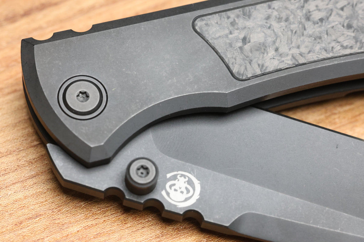 CHAVES REDENCION STREET BLACK PVD TITANIUM SHREDDED CARBON FIBER MAGNETIC INLAY 3.25" M390 TANTO BLACK PVD 50 SERIES