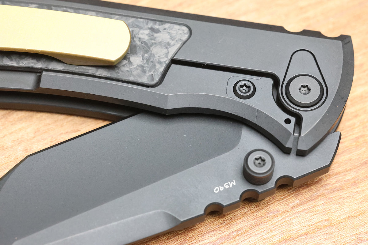 CHAVES REDENCION STREET BLACK PVD TITANIUM SHREDDED CARBON FIBER MAGNETIC INLAY 3.25" M390 TANTO BLACK PVD 50 SERIES