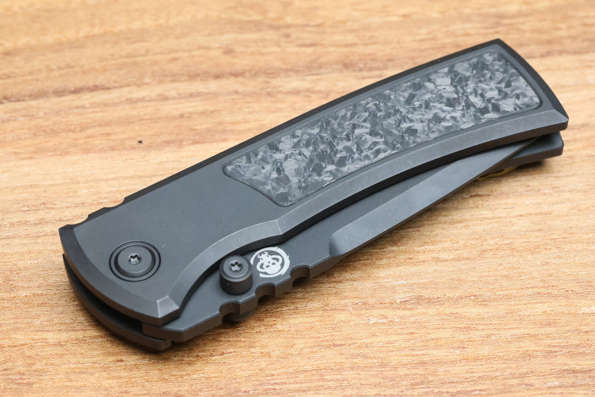 CHAVES REDENCION STREET BLACK PVD TITANIUM SHREDDED CARBON FIBER MAGNETIC INLAY 3.25" M390 TANTO BLACK PVD 50 SERIES