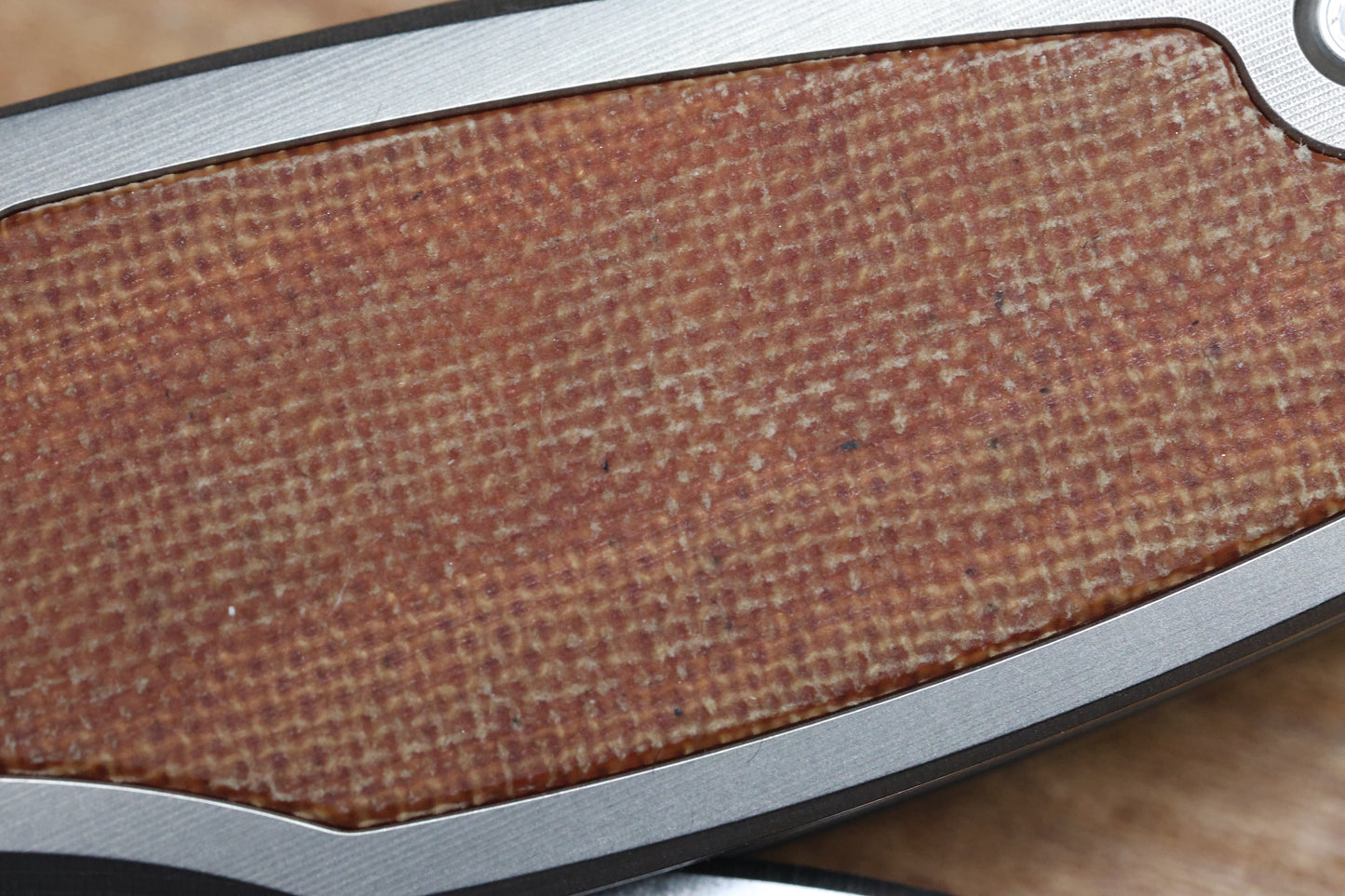 KOENIG KNIVES MINI-ARIUS FLIPPER TITANIUM HANDLES W/TAN MICARTA INLAY BRIGHTWASHED M390 W/POLISHED FLATS