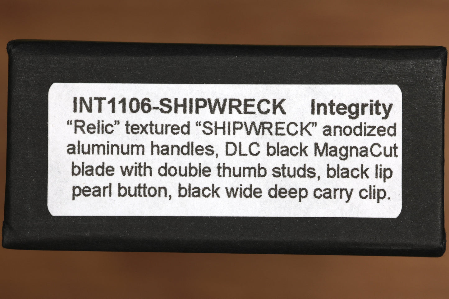 PRO-TECH TR-3 INTEGRITY MANUAL SHIPWRECK ALUMINUM RELIC HANDLES W/ DLC MAGNACUT INT1106-SHIPWRECK