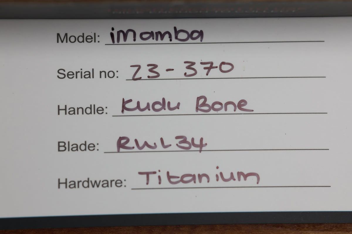 ARNO BERNARD IMAMBA FLIPPER BROWN KUDO BONE INLAY SKELETONIZED RWL34 BLADE (PREOWNED)