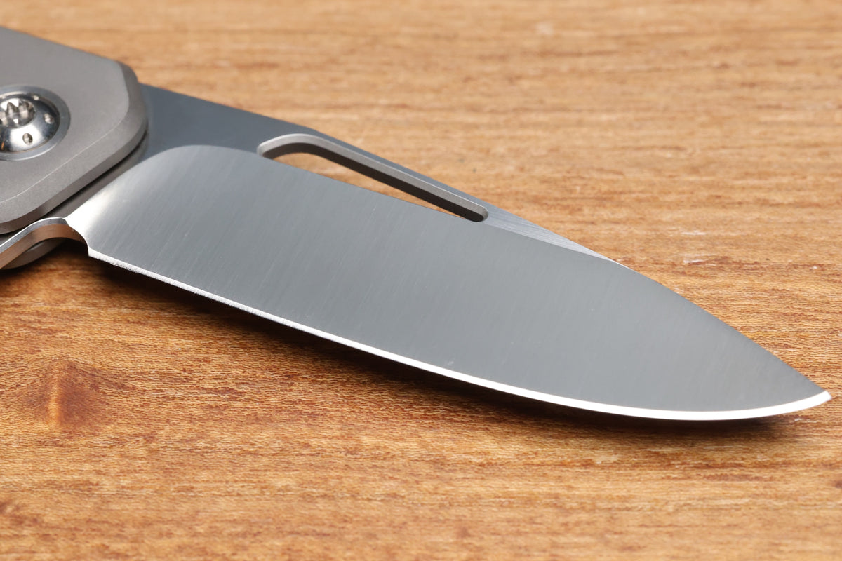 ARNO BERNARD IMAMBA FLIPPER BROWN KUDO BONE INLAY SKELETONIZED RWL34 BLADE (PREOWNED)