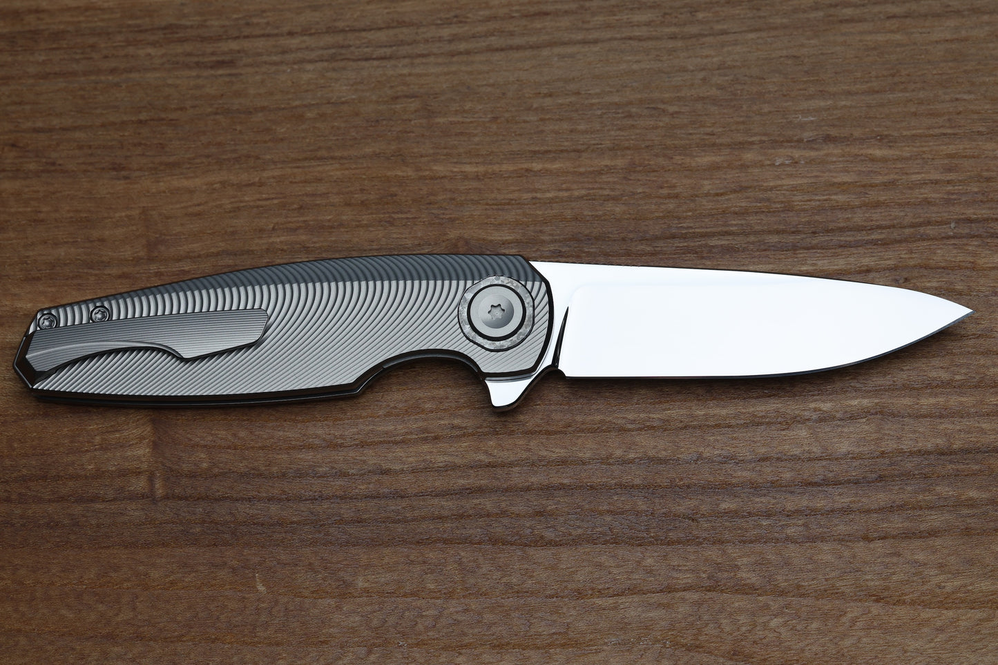 HOLT BLADEWORKS MORPHEUS - BURNISHED FLUX TITANIUM NEAR MIRROR M390 BLADE MR1873