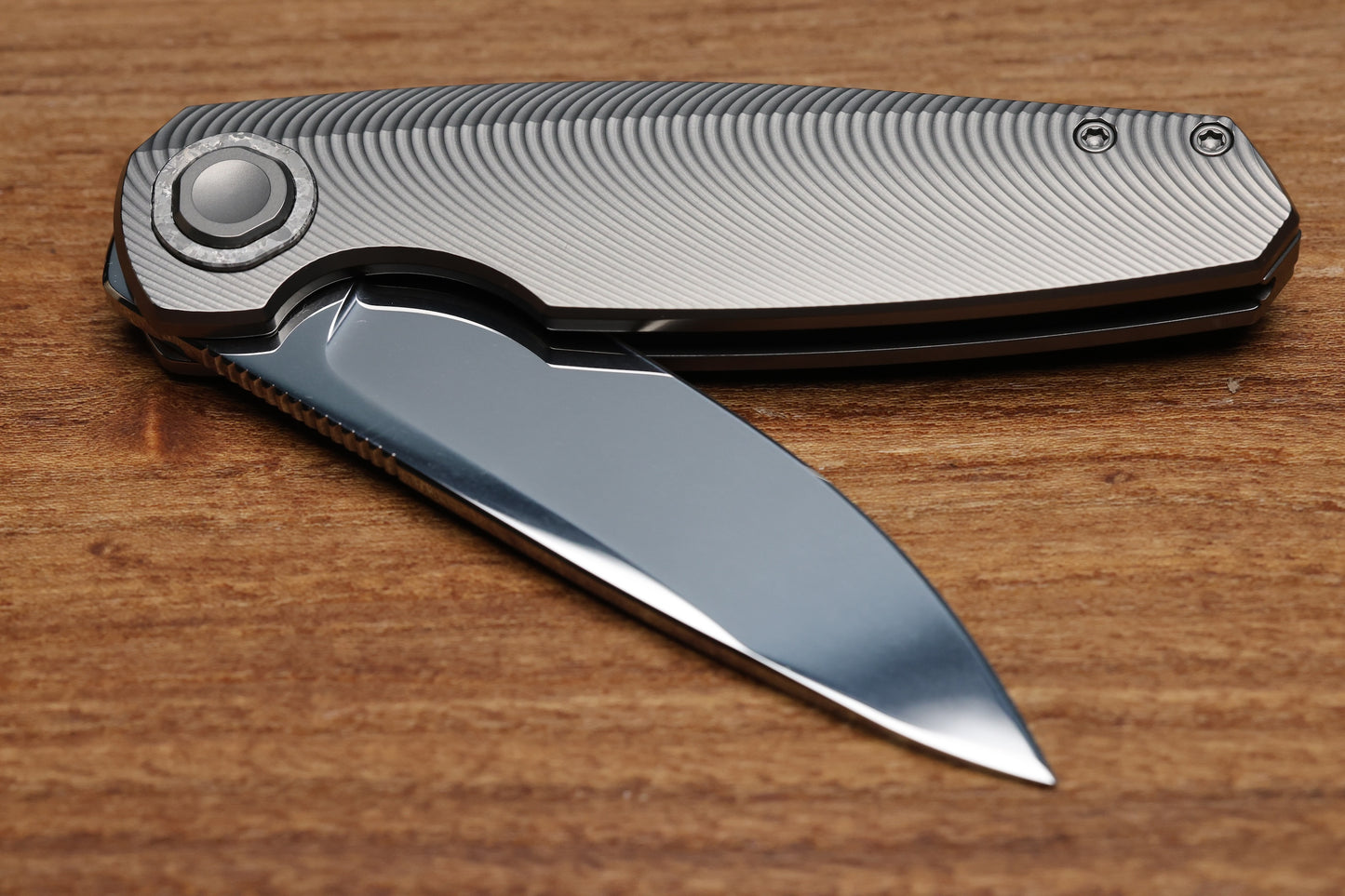 HOLT BLADEWORKS MORPHEUS - BURNISHED FLUX TITANIUM NEAR MIRROR M390 BLADE MR1873