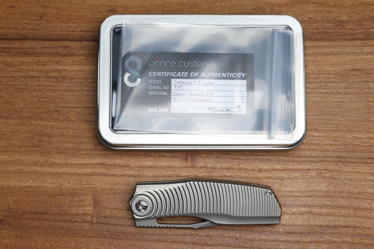 PRINCE CUSTOMS PROTEAN RIPPLE 20CV TANTO BLADE #809 (PREOWNED)