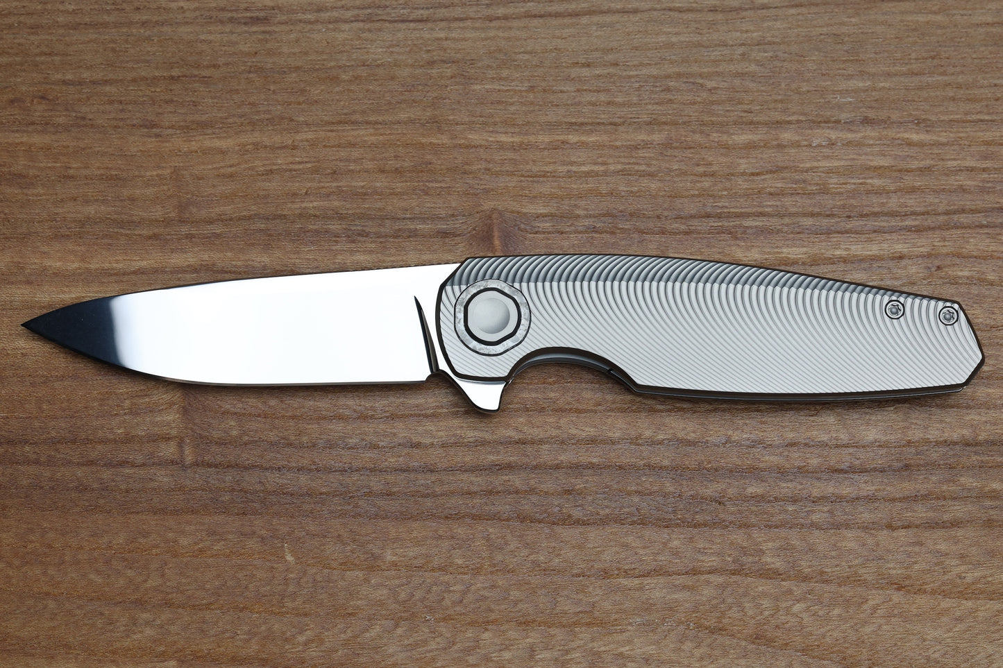 HOLT BLADEWORKS MORPHEUS - BURNISHED FLUX TITANIUM NEAR MIRROR M390 BLADE MR1873