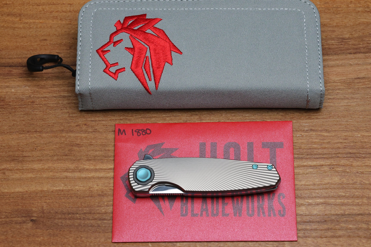 HOLT BLADEWORKS MORPHEUS FIELD BURNISHED TITANIUM ZIRCONIUM COLLARS WITH UDDEHOLM VANAX NEAR MIRROR BLADE MP1880