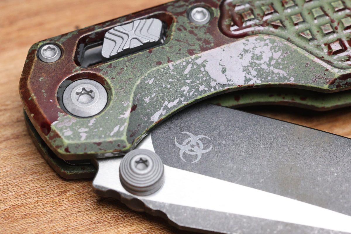 MICROTECH MSI RAM LOK MINI OUTBREAK FRAG ALUMINUM HANDLES W/ 3.15" M390MK SIGNATURE SERIES 210M-1FROBS